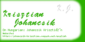 krisztian johancsik business card